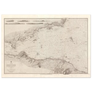 May include: An antique map of the Firth of Forth, Scotland, in sepia tones. The map details the coastline, islands, and surrounding areas with intricate lines and text. The title "Firth of Forth" is prominently displayed.