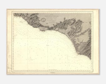 エトナ山 火山 シチリア イタリア地図 アンティーク銅版画