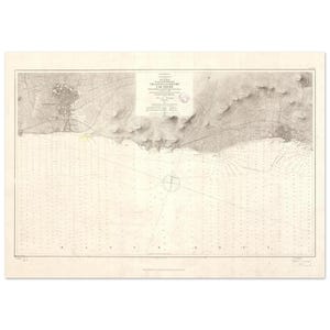 Antik karta över Vilanova och Sitges (Katalonien) från 1891 – Sjökort – Poster – Väggkonst