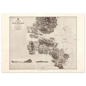 1907 Antique Map of Loch Boisdale & Calvay Island (South Uist) – Nautical Chart – No. 618 – Poster – Wall Art