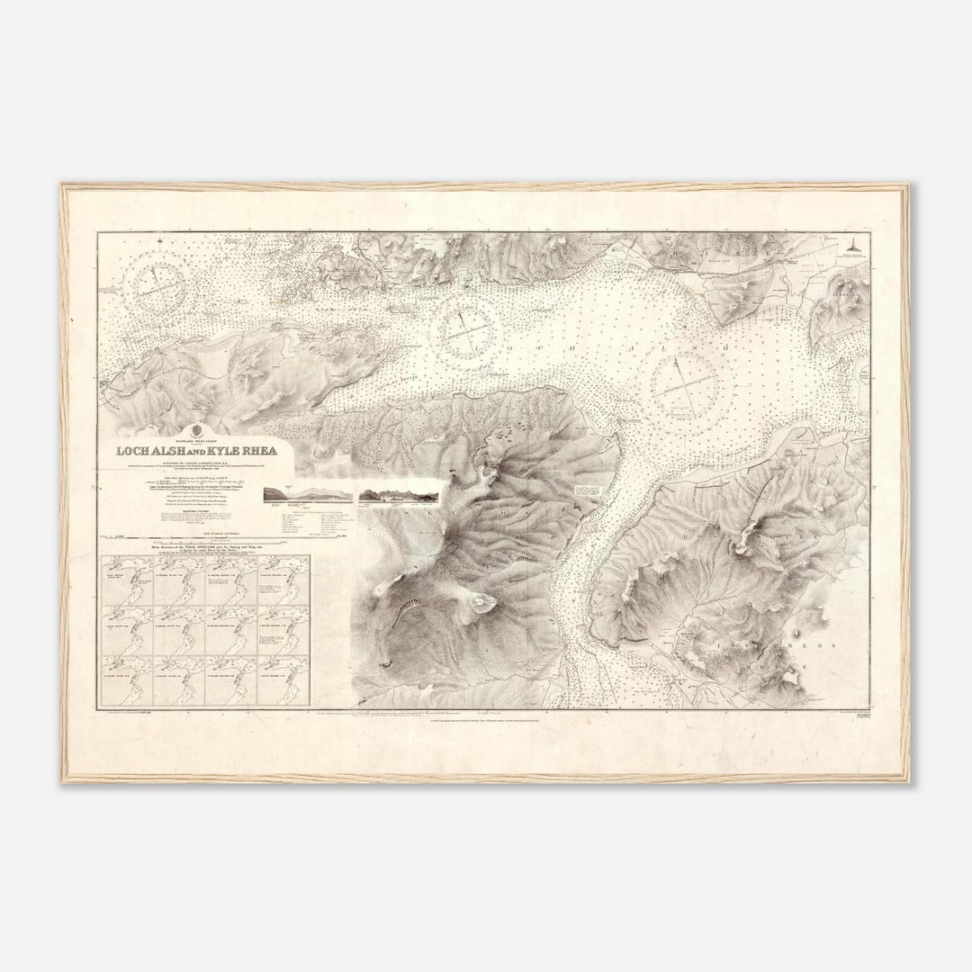 Name List Rhea Map 1957 Antique Map of Loch Alsh & Kyle Rhea (eilean Donan) – Nautical ...