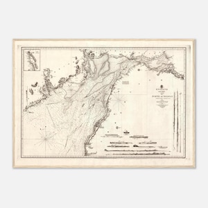 1891 Antike Karte von Firth of Solway (Schottland und England) – Seekarte – Nr. 1346 – Gerahmter Druck – Wandkunst