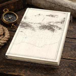 Virgin Islands Nautical Chart Journal, 1839 Antique Map, 5.75x8in Lined Notebook, St John Tortola BVI, Sailing Gift, Caribbean