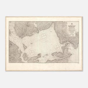1909 Antique Map of Scapa Flow & Orkney Islands (Northern Sheet) – Nautical Chart – No. 3729 – Framed Print – Wall Art