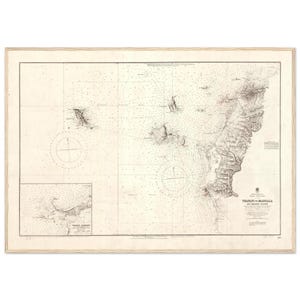 1942 Antique Map of Trapani, Marsala & Egadi Islands (Sicily) – Nautical Chart – No. 189 – Framed Print – Wall Art
