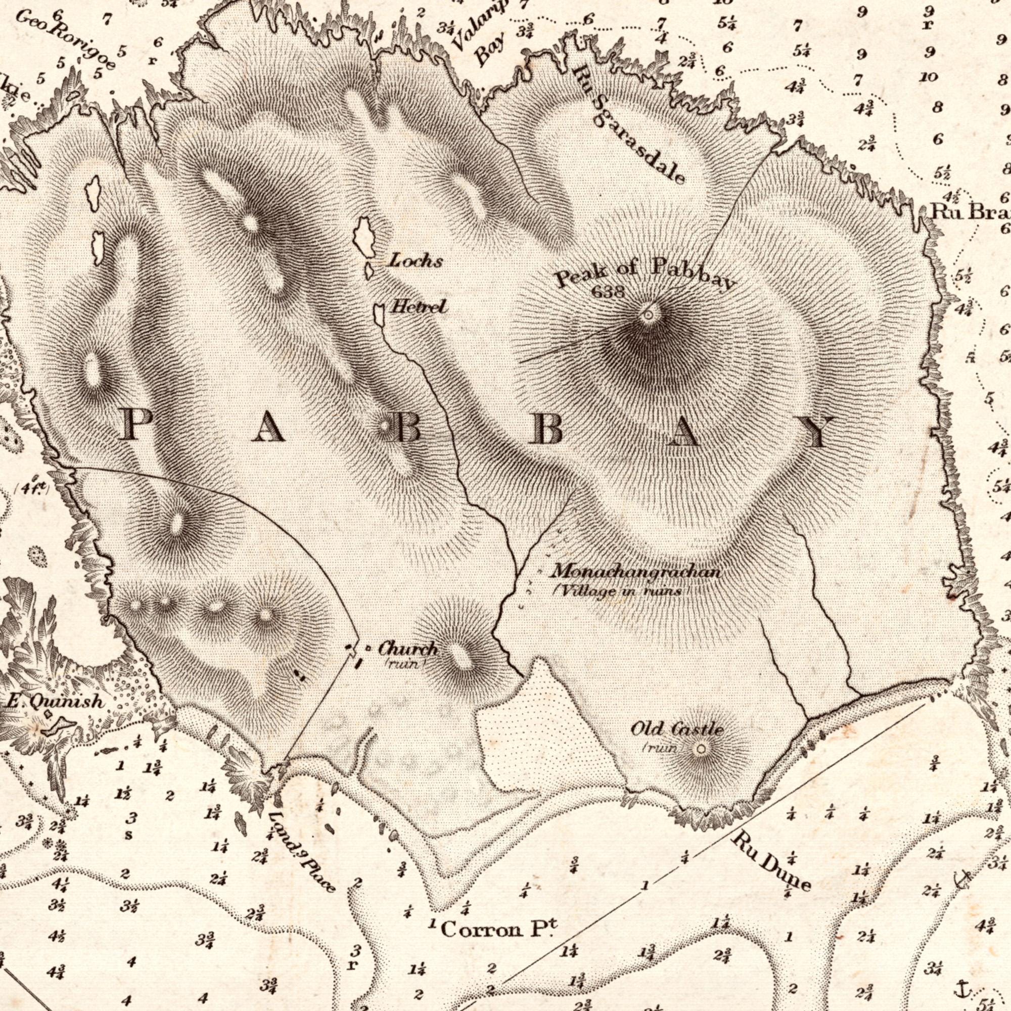 1963 Antique Map of Sound of Harris (berneray & Pabbay) – Nautical ...