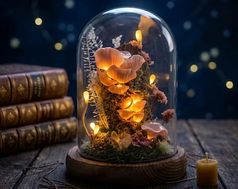 Handmade Enchanted Forest Mushroom Lamp, Fantasy Nightlight, Unique Gift, Elegant Home Decor
