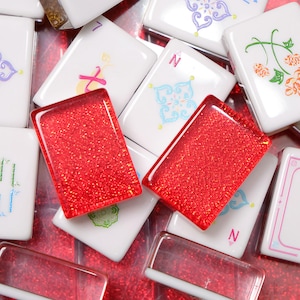 Ruby Red American Mahjong Set, 160 Tiles, Delicate Floral Pattern, Luxury Game Night Gift, Premium Collector Gift, Gift for Mahjong Lovers