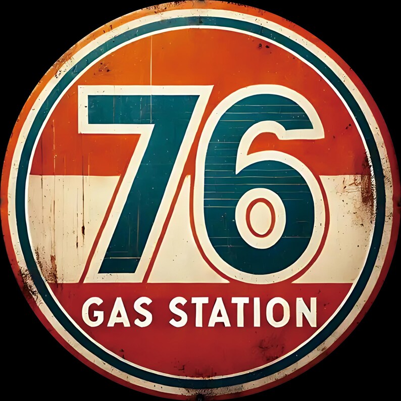 Vintage Gasoline and Motor Oil Tin Sign Retro 76 Texaco Gulf Mohawk Red ...