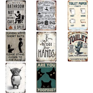 Funny Bathroom Metal Tin Signs - Etsy