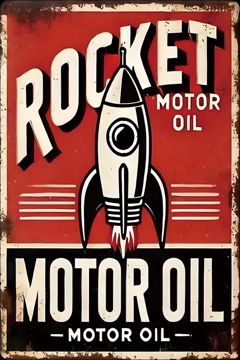 Vintage Garage Metal Sign Car Service, Motor Oil Gasoline Decor, Retro ...