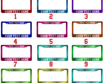 Customizable License Plate Frame Colorful Car Accessory Personalized Text Car Frame for Men Women Custom Text Gift Idea