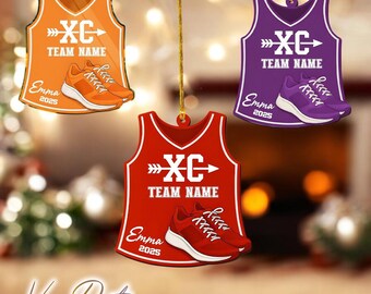Personalized Cross Country Ornament, Cross Country XC Runner Keepsake, Coach Christmas Gift, Christmas Gift Ornament.