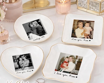 Custom Photo Mother of The Groom Jewelry Dish, Custom Bestie Photo Jewelry Holder, Wedding Favor Gift For Mom, Custom Jewelry Tray For Mom.