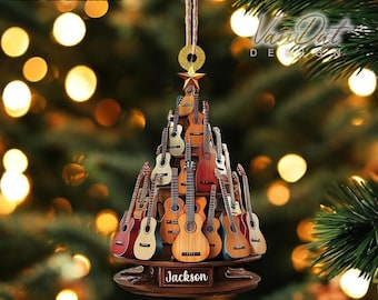 Personalized Classic Guitar Ornament, Gift For Music Lovers, Personalized Classic Guitar Ornament, Guitar Players, Guitarist Ornament.