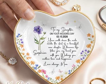 To My Daughter On Your Wedding Day, Ceramic Dish, Gift For Bride, Gift For Bride, Wedding Gift for Bride from Mom, Gift from Mother to Bride