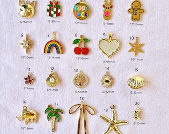 Gold Pendants for DIY Jewelry | Journal Charm for Bracelets and Necklaces | Small Add On Charms | Trendy Charm