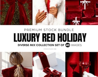 Christmas Holiday Stock Photos Red Christmas Aesthetic Luxury Minimalist Elegant Festive Winter Lifestyle Fashion Faceless Marketing Images