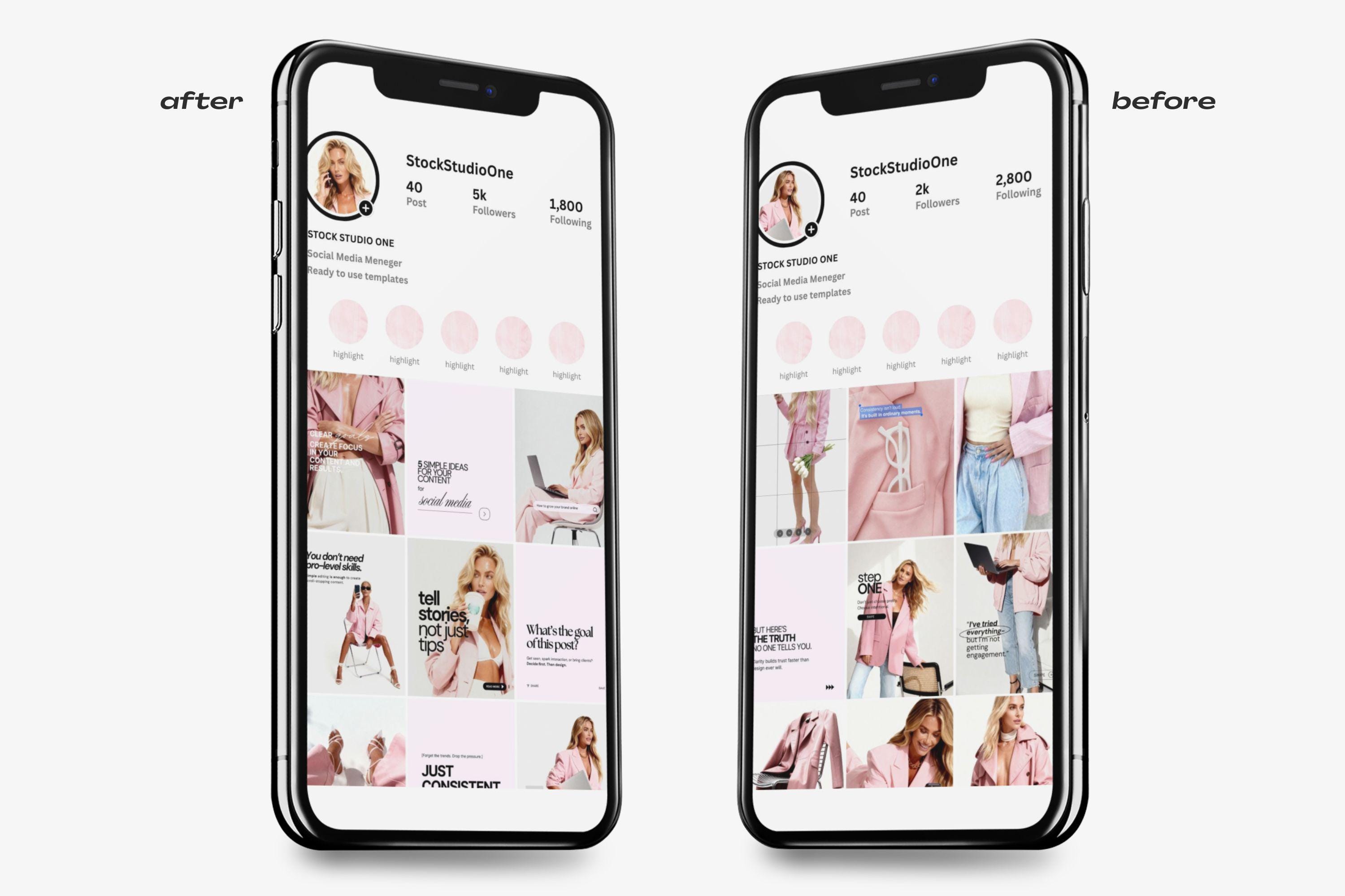 Instagram Canva Templates Pink |social Media Manager and Content ...