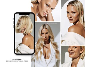 Beauty Aesthetic Stock Images, Natural Hair Models, Hairstyle Aesthetics,Hair Studio Collection, Haircare Branding, Editorial Beauty Studio