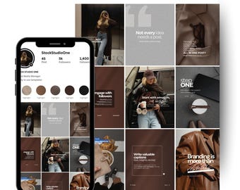 Social Media Manager & Content Creator Pinterest Inspired Instagram Templates Bundle | Trending SMM Posts