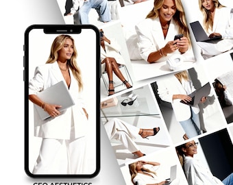 Boss Babe Stock Photos, Female Founder CEO Aesthetic, White Entrepreneur Stock Photo Bundle, Modern Bussiness Women, Intagram Branding