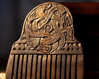 Carved Comb, Medieval Comb, Viking Comb, Wooden Comb, Ancient Comb, Viking Reenactment, Norse Hair Comb, Viking Gift