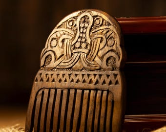 Wooden Comb, Carved Comb, Viking Comb, Medieval Comb, Ancient Comb, Viking Reenactment, Norse Hair Comb, Viking Gift