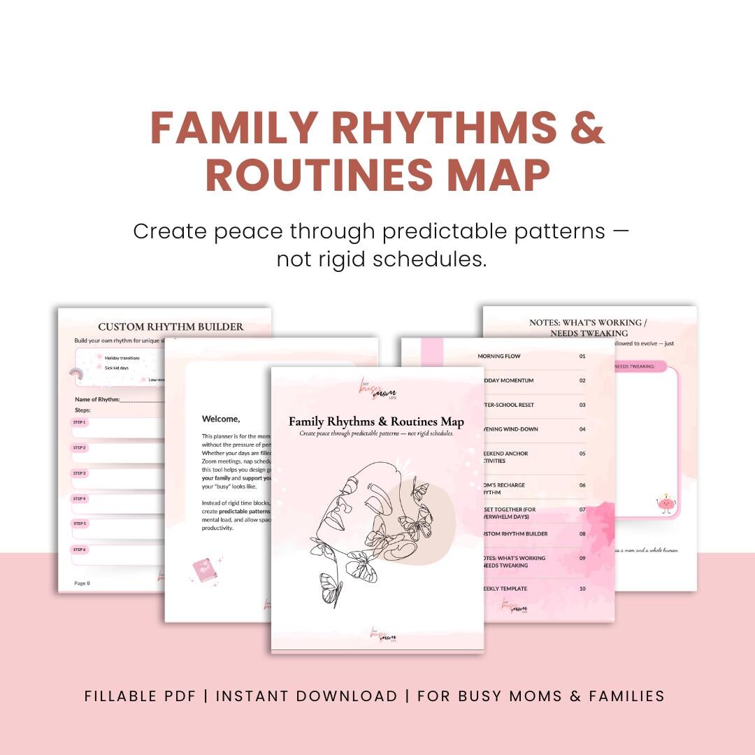 Family Rhythms & Routines Map: Fillable PDF Planner (digital Download ...