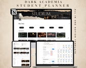 Notion Student Planner Dark Academia | Academic Planner | Grade Tracker | Habit Tracker | Notion Dashboard | College Planner  Notion Planner