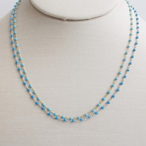 Genuine Turquoise Necklace, Turquoise Beaded Necklace, bracelet, layering bracelet, layering necklace, natural turquoise, dainty, everyday
