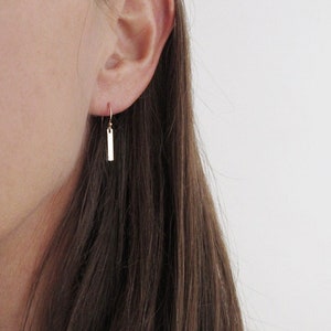 small bar earrings, everyday jewelry, silver bar earrings, silver bar dangle earrings, thin bar earrings, mother&#39;s day gift