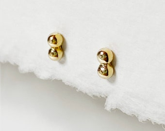 cute little gold earrings, solid gold, minimal design and everyday earrings, cartilage and lobe studs, solid gold studs, modern earrings