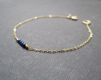 15% off of original price, black onyx or lapis beads, delicate gold bracelet, everyday bracelet, perfect for layering, gold bracelet