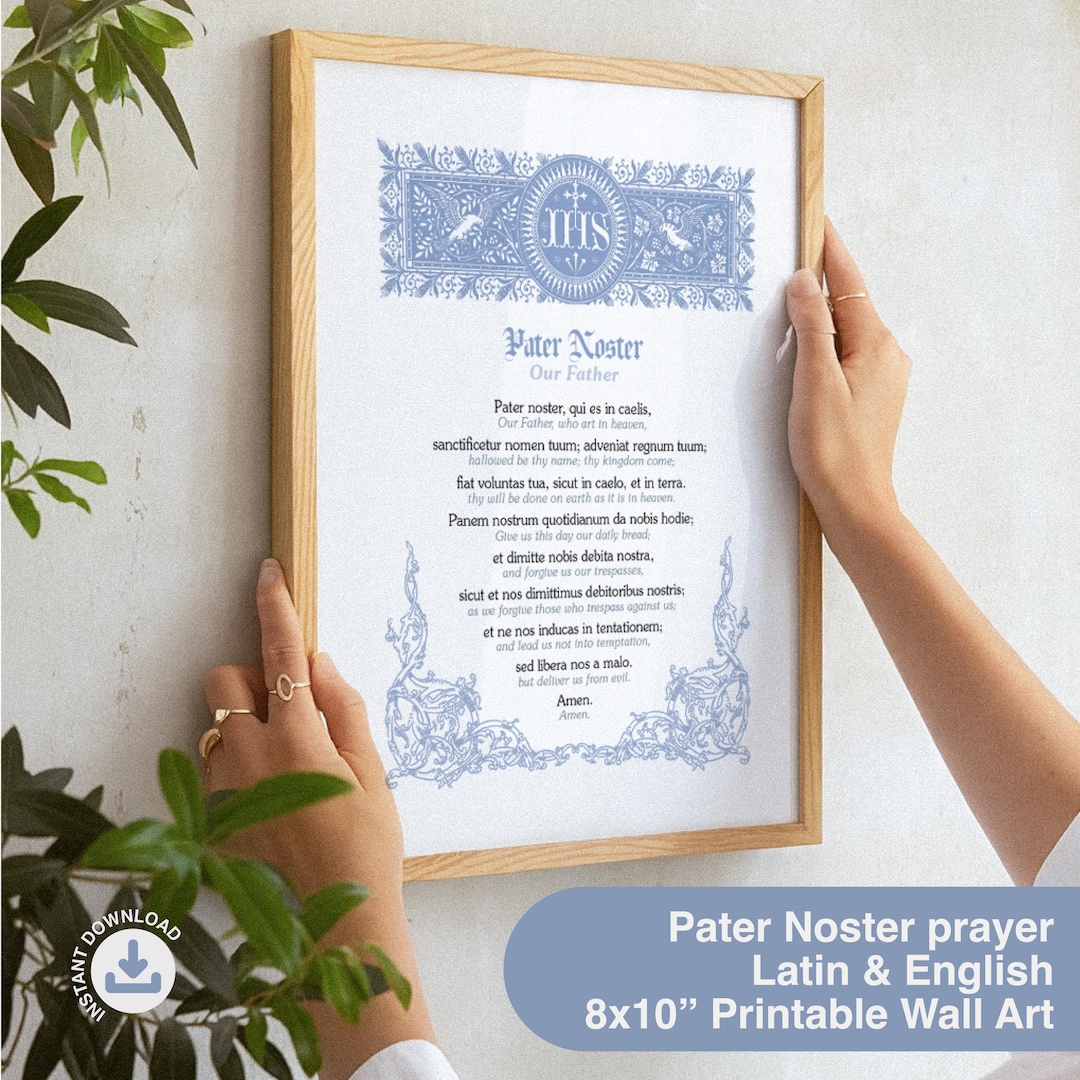 Pater Noster Print: Latin Catholic Prayer, Traditional Missal Art (PDF ...