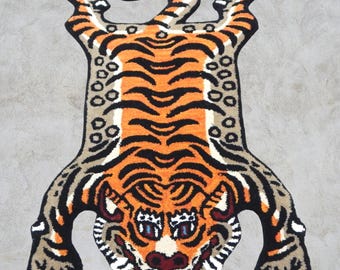 Authentic Tibetan Tiger Rug Carpet - Rectangle Shape - 2ftx3ft