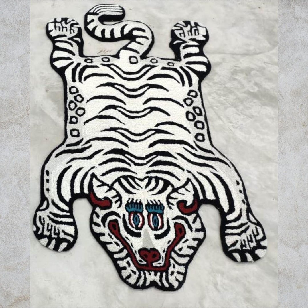 Preppy Tiger Rug Handmade Wool Tiger Rug | Tufted Animal Carpet, Kids Decor - Etsy