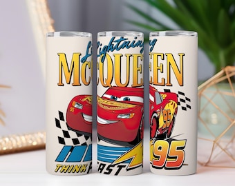 Lightning McQueen Tumbler Wrap PNG | Kids Race Car Design (Digital Download)