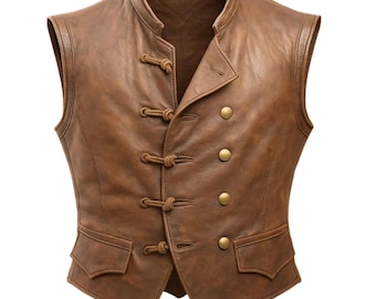 Leather Pirate Vest | Steampunk Renaissance Costume Waistcoat