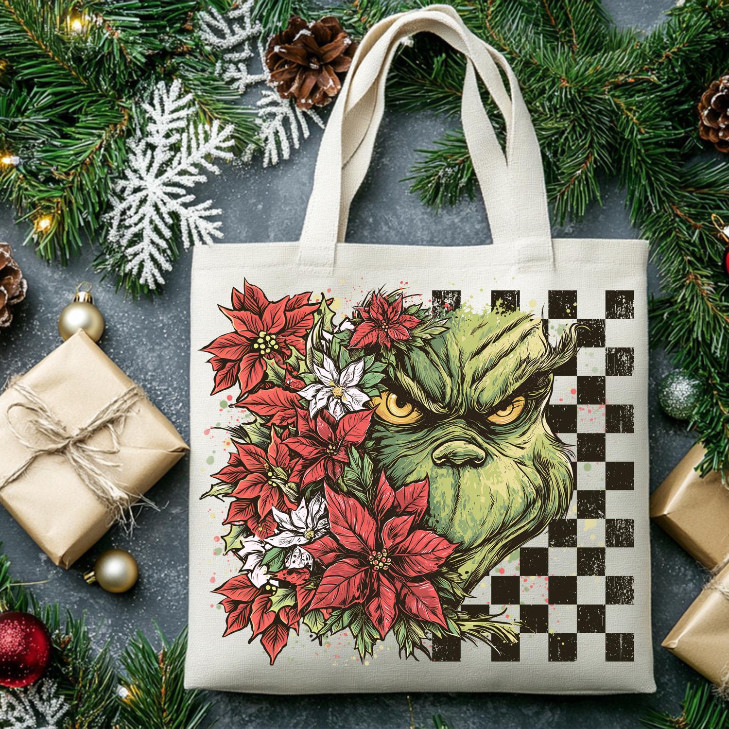 Grinch Quilted Tote Bag - Etsy display picture 3