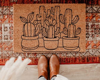 Cactus Doormat Cactus Door Mat Cactus Decor Cactus Welcome Mat Front Porch Decor Southwestern Doormat Desert Door Mat Floral Door Mat BGN9