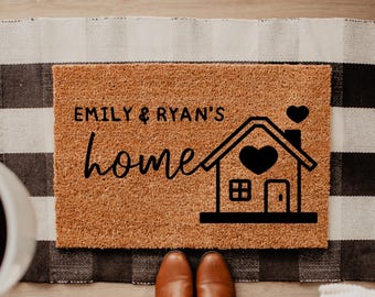 Brush Door Mat Personalised Front Door Mat Custom Printed First Home Couple's Gift Couple's Home DM12