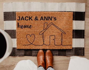 Brush Door Mat Personalised Front Door Mat Custom Printed First Home Couple's Gift Couple's Home YDMAT44