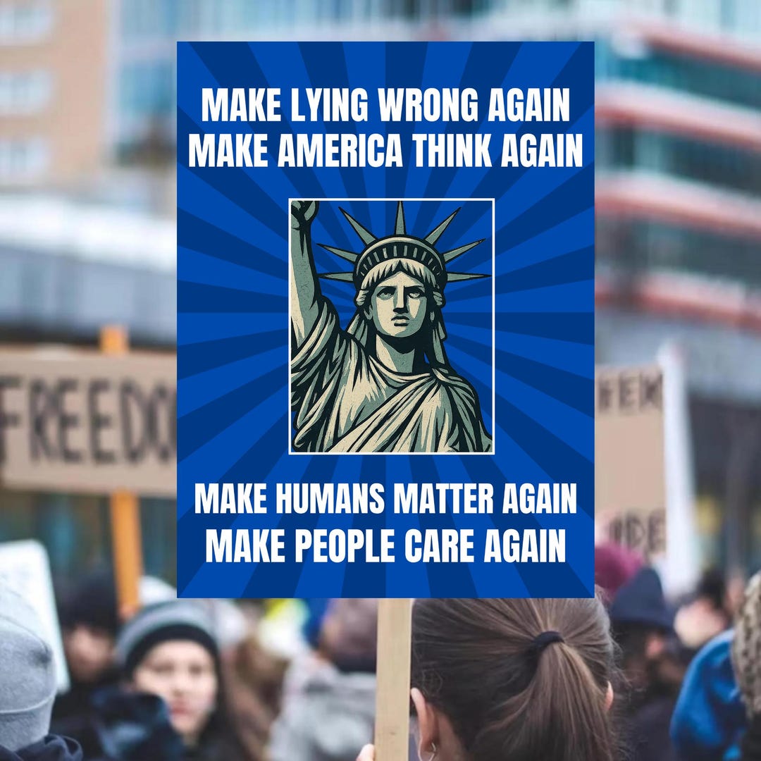 Make Lying Wrong Again Resist Anti Trump Poster Protest March Sign ...