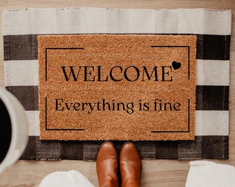 Welcome! Everything is fine. - The Good Place Netflix Quote - Famous TV Show - Doormat - Homeware - Gift - Good Place Door Mat DM8