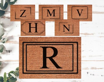 Family Initial Welcome Doormat, Custom Door Mat, Custom Doormat, Wedding Gift Ideas, Housewarming Gifts Closing Gifts Welcome Mat -YDMAT12
