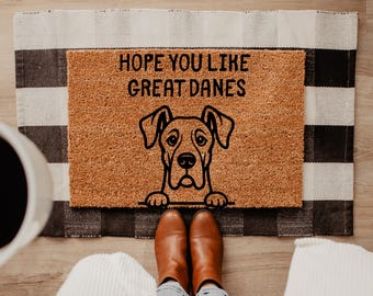 Hope You Like Great Danes Doormat, Great Dane Welcome Mat, Funny Dog Door Mat, Large Breed Dog Lover Gift, Outdoor Porch Rug Y73