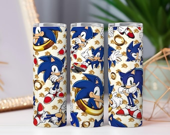 Blue Lightning Runner Tumbler Wrap PNG | Gamer Cup-sublimatieontwerp (digitale download)
