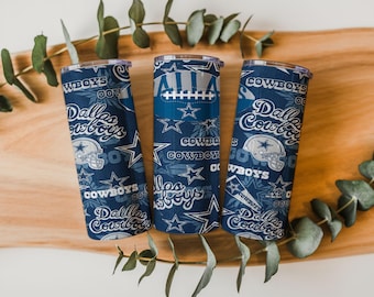 Op Dallas Football geïnspireerde 20oz skinny Tumbler Wrap, PNG | Blue Star Sports-sublimatieontwerp | Digitale download