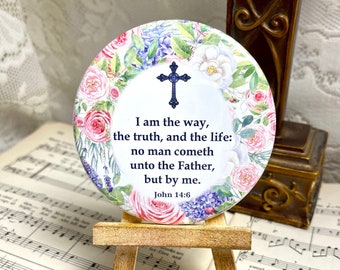 John 14:6, Bible Verse Magnet, I Am the Way, the Truth, and the Life, 3.5 Inch Magnet, Christian Magnet, Hope in Christ, Gift for Women